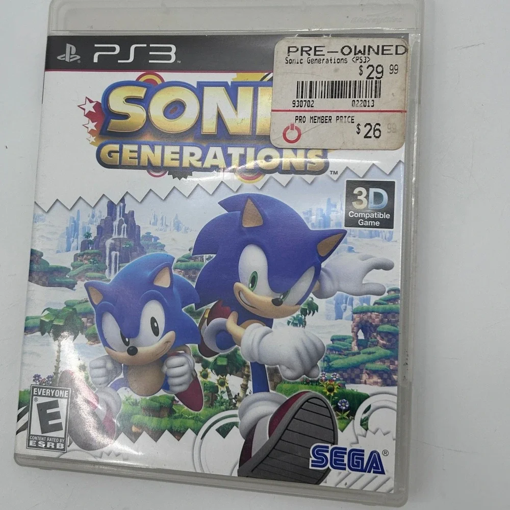 Sonic Generations Sony PlayStation 3 PS3 Game SEGA 3D Compatible BLUS-30612